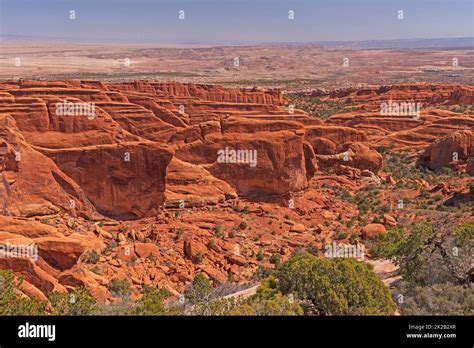 Red Rock Fins In A Desert Canyon In Arches National Park In Utah Stock