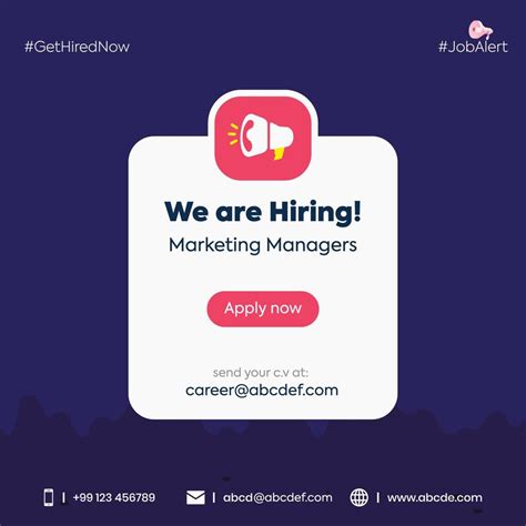 We Are Hiring We Are Hiring Marketing Managers Announcement Post With