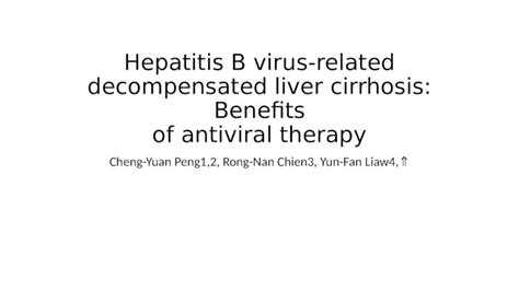 PPTX Hepatitis B Virus Related Decompensated Liver Cirrhosis