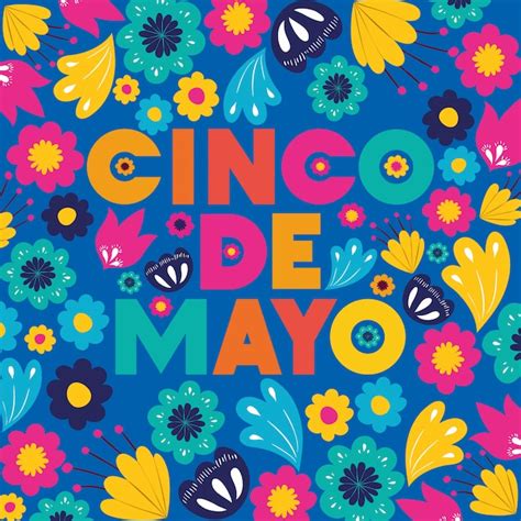 Premium Vector Cinco De Mayo Card With Floral Pattern