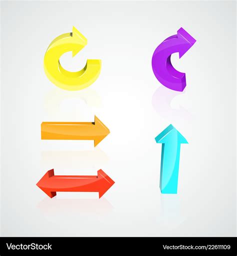 Set Of Bright Arrows Royalty Free Vector Image