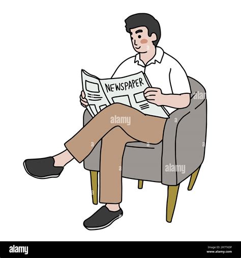 Reading Newspaper Vector