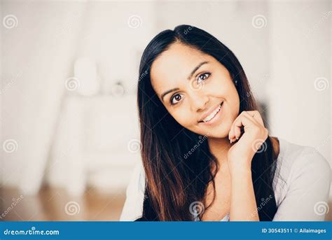 Beautiful Indian Woman Portrait Happy Smiling Stock Image Image Of