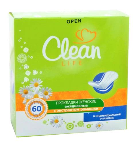 Прокладки ежедневные Clean Life с экстрактом ромашки | отзывы