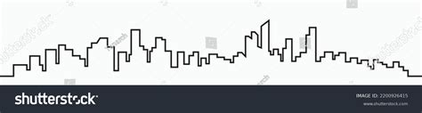 Modern City Skyline Outline Drawing On Stock Vector Royalty Free