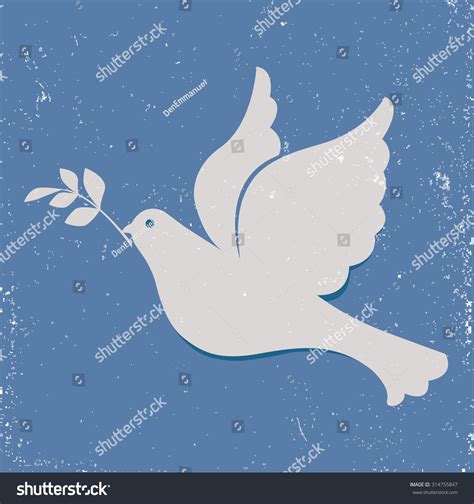 Dove Of Peace Pigeon With Olive Branch Stock Vector Illustration