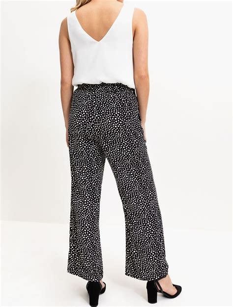 Myrunway Shop Woolworths White Print Wide Leg Linen Blend Pants For