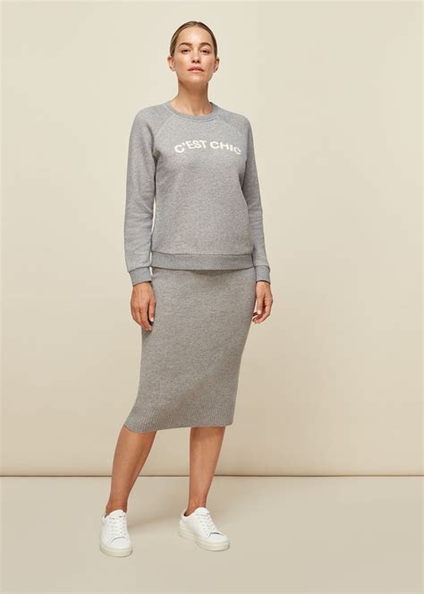 Grey Marl Cest Chic Logo Sweatshirt Whistles