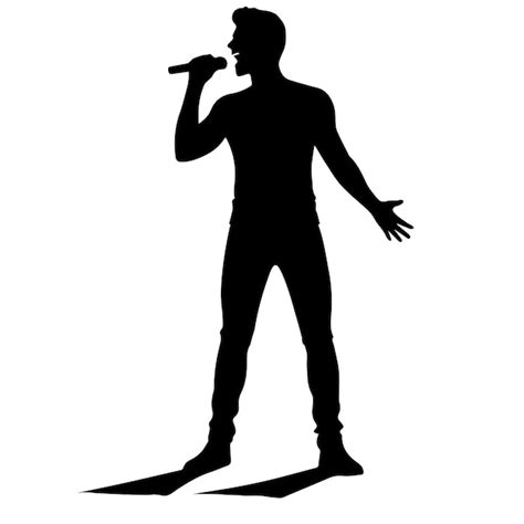 Vector Of People Singing In A Simple Silhouette Style Premium Ai