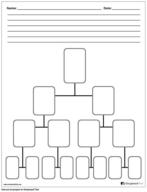 Nueva Plantilla De Diagrama De Rbol De P Gina Blanco Y Negro