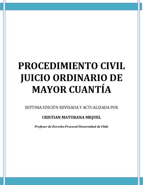 Procedimiento Civil Mayor Cuantia 15 Derecho Procesal I