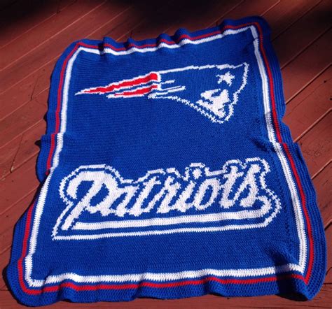 New England Patriots Crochet Graph Pattern Downloadable Crochet Patriots Crochet Afghan