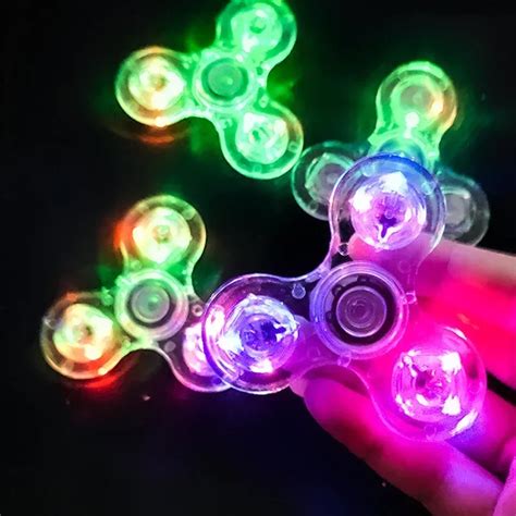 Crystal Luminous Led Light Fidget Spinner Hand Top Spinners Glow In