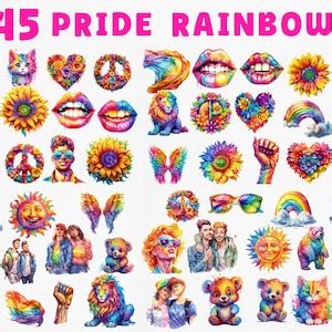 45 PNG Watercolour LGBTQ Pride Clipart Bundle LGBT Pride Etsy