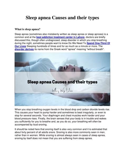 Ppt Sleep Apnea Causes And Their Types Powerpoint Presentation Free