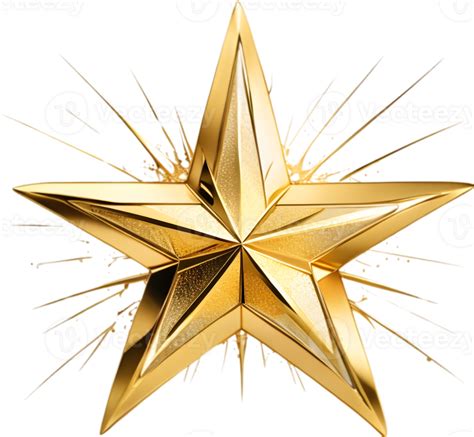 Gold Star, Shining Bright, Stellar Achievement ai generative 32416546 PNG