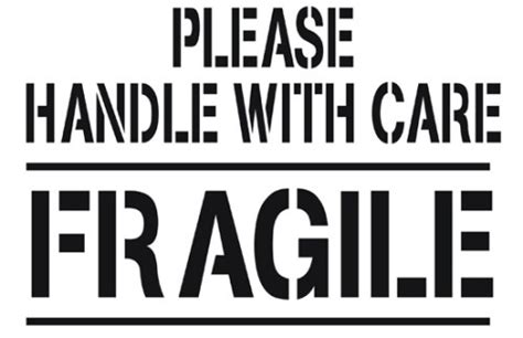 Please Handle With Care Fragile Stencil