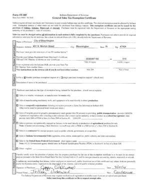 Fillable Online Bloomington In State Form 49065 R41 8 05 General Sales