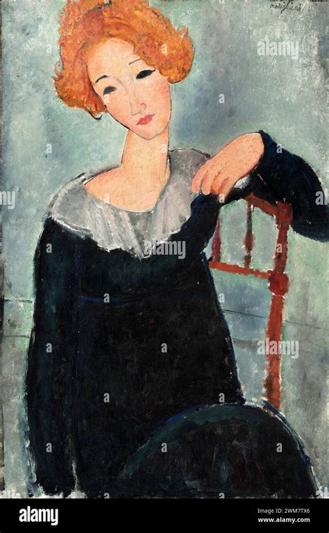 Woman With Red Hair Amedeo Modigliani 1917 Stock Photo Alamy