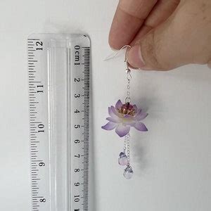 Shrink Plastic Purple Lotus Flowers With Seedpod And Crystal Drop