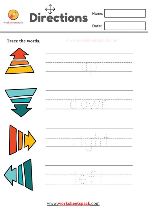 Kindergarten Position and Direction Printable Worksheets ...