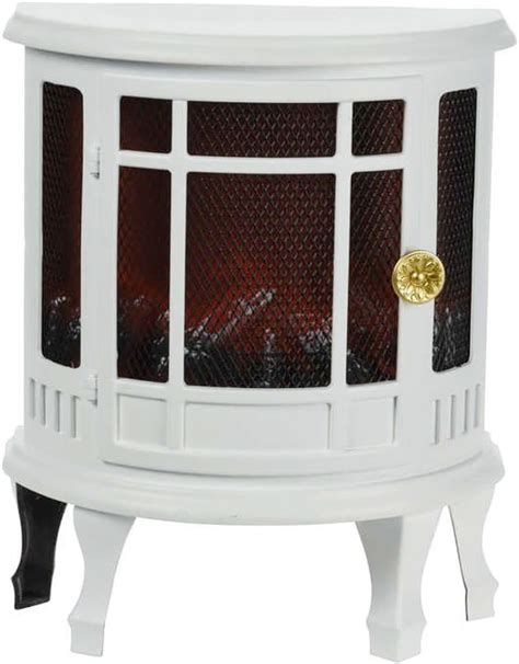 Carousel Home Vintage Style White LED Fireplace Lantern Battery