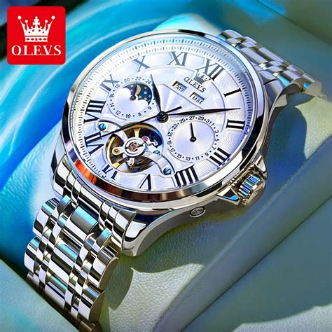 Olevs Montre M Canique Volant Creux Pour Homme Existent Marque De Luxe