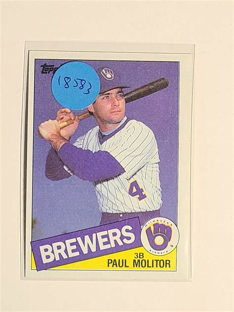 Topps Baseball Paul Molitor Milwaukee Brewers Ebay