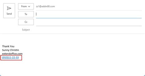 Outlook How To Add A Clickable Phone Number In Email Signature