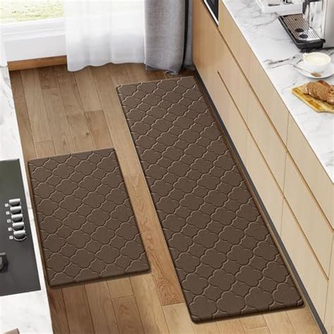 HEBE Floral Anti Fatigue Kitchen Rug Sets 2 Piece 17 X28 17 X59 Non