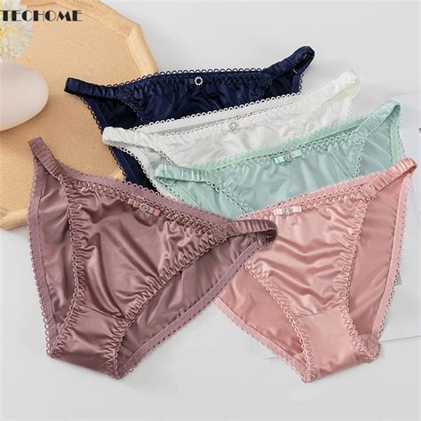 Culotte Sexy En Satin Pour Femme String Taille Basse Transparent