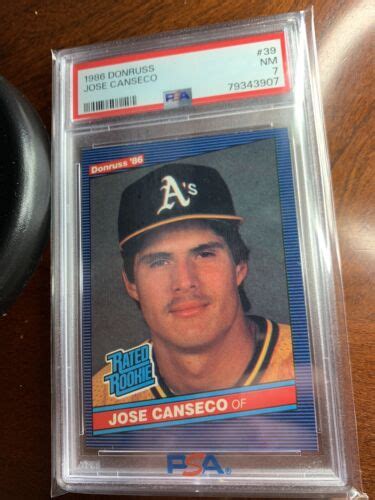 1986 Donruss 39 Jose Canseco ROOKIE PSA 7 NM EBay