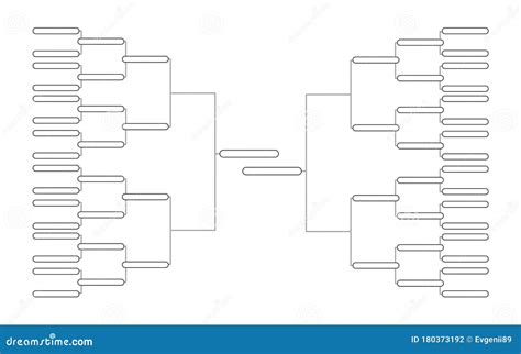 Simple Tournament Bracket Template For Teams On White Background