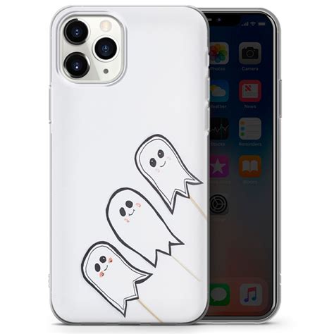 Spooky Cute Ghost Pattern Phone Case Cover For Iphone Etsy