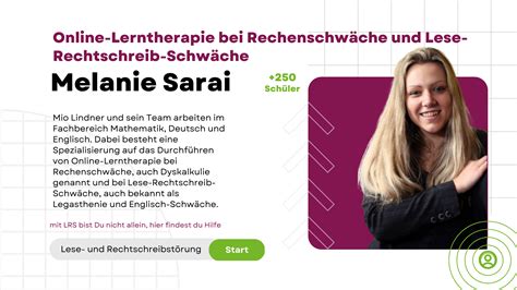 Melanie Sarai Online Lerntherapie Bei Rechenschw Che Und Lese