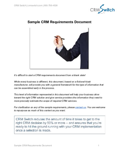 (PDF) Sample CRM Requirements Document