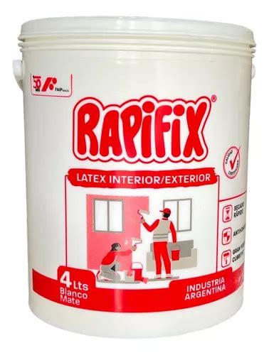 Pintura Latex Blanco Interior Exterior Litros Rapifix