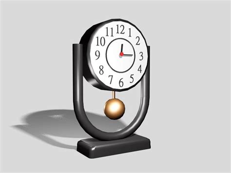 Small Pendulum Desk Clock D Model D Studio Ds Max Autocad Dxf Files