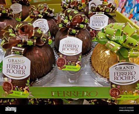 Ferrero Rocher Chocolate Easter Eggs In A Supermarket Stock Photo Alamy