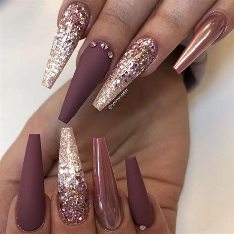 Pin On Nails Mauve Nails Burgundy Nails Long Nail Designs