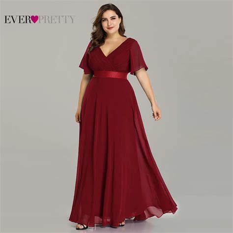 Burgundy Evening Dresses Long Plus Size Party Gown Ever Pretty Elegant