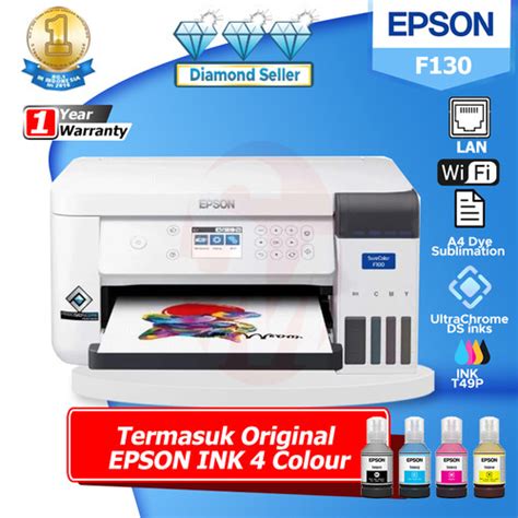 Promo Printer Epson SC F130 SureColor A4 Dye Sublimation Textile SUBLIM