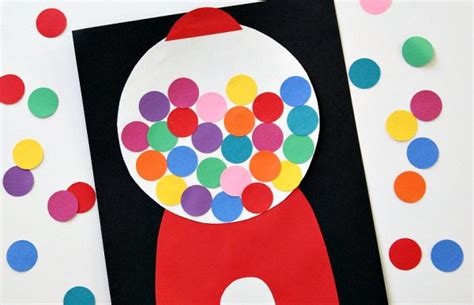 Bright And Colorful Paper Gumball Machine Collage Make And Takes