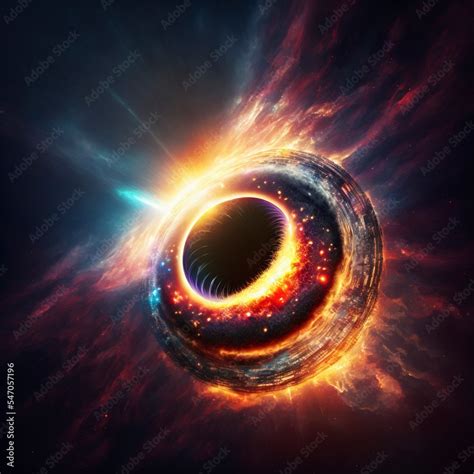 Black Hole And A Disk Of Glowing Plasma Supermassive Singularity In