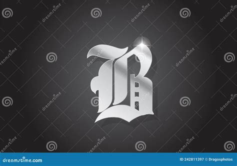 B Vintage Grey Alphabet Letter Logo Icon Design Creative Template For