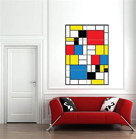 Large Poster Piet Mondrian Old Master Painting Prints Cube Poster
