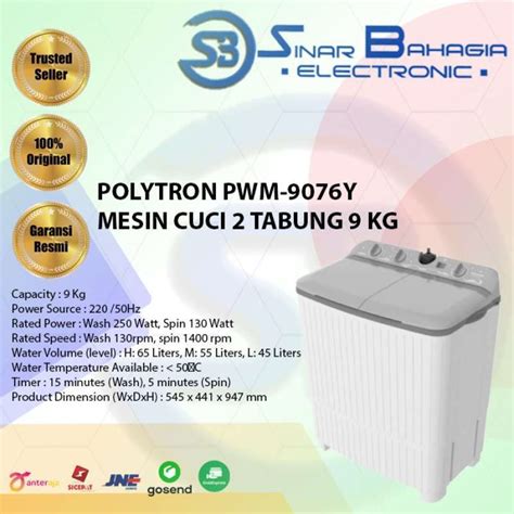 Jual Polytron Pwm Y Mesin Cuci Tabung Kg New Khusus Bandung