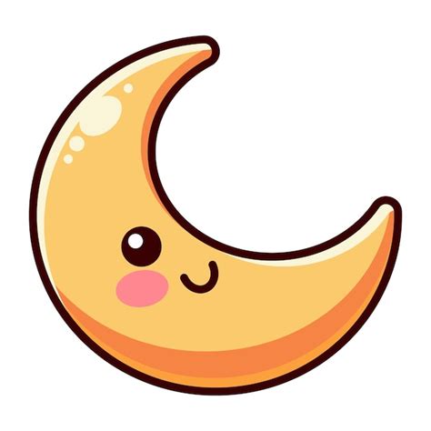 Premium Vector Cute Moon Icon In Cartoon Style