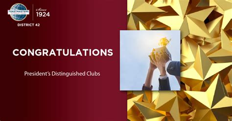 President S Distinguished Clubs 20 21 Toastmasters District 42