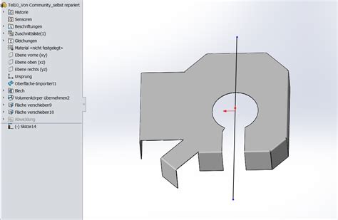 Fläche verschieben DS SolidWorks SolidWorks Lösung vorhanden